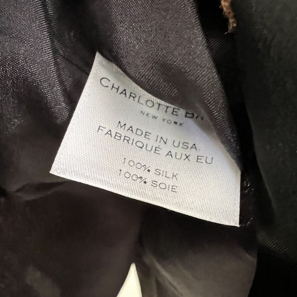 CHARLOTTE BRODY Snow Drop Silk Puff Sleeve Top in Golden Blossom Fil Coupe Black - Picture 8 of 12